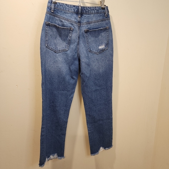 Vanilla Star 90s Boyfriend Straight Leg Medium Blue Jeans Distressing Size 3 - Picture 10 of 13